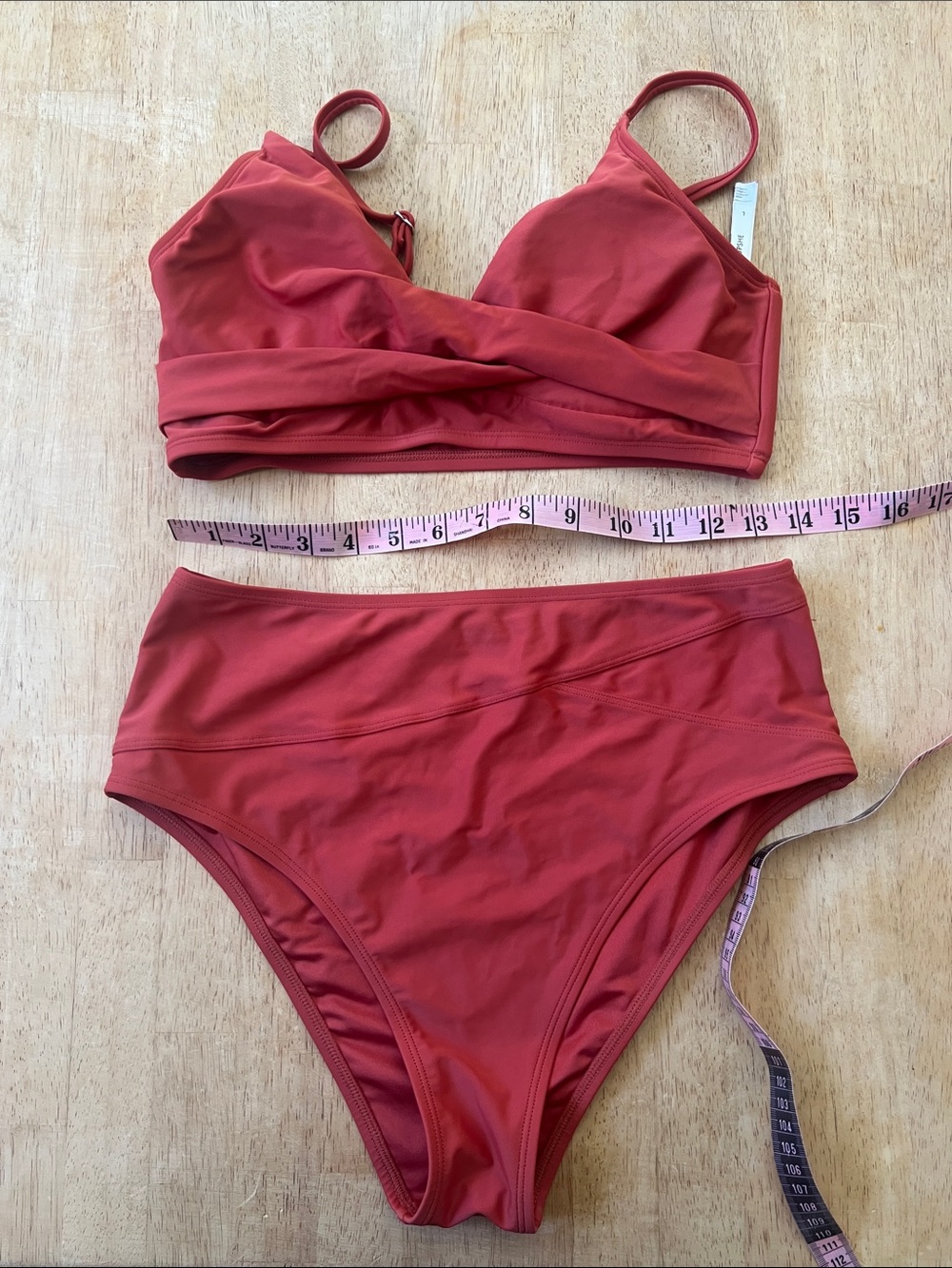 Cupshe Rust Red Wrap Bikini Set